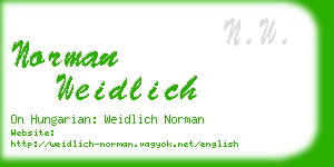 norman weidlich business card